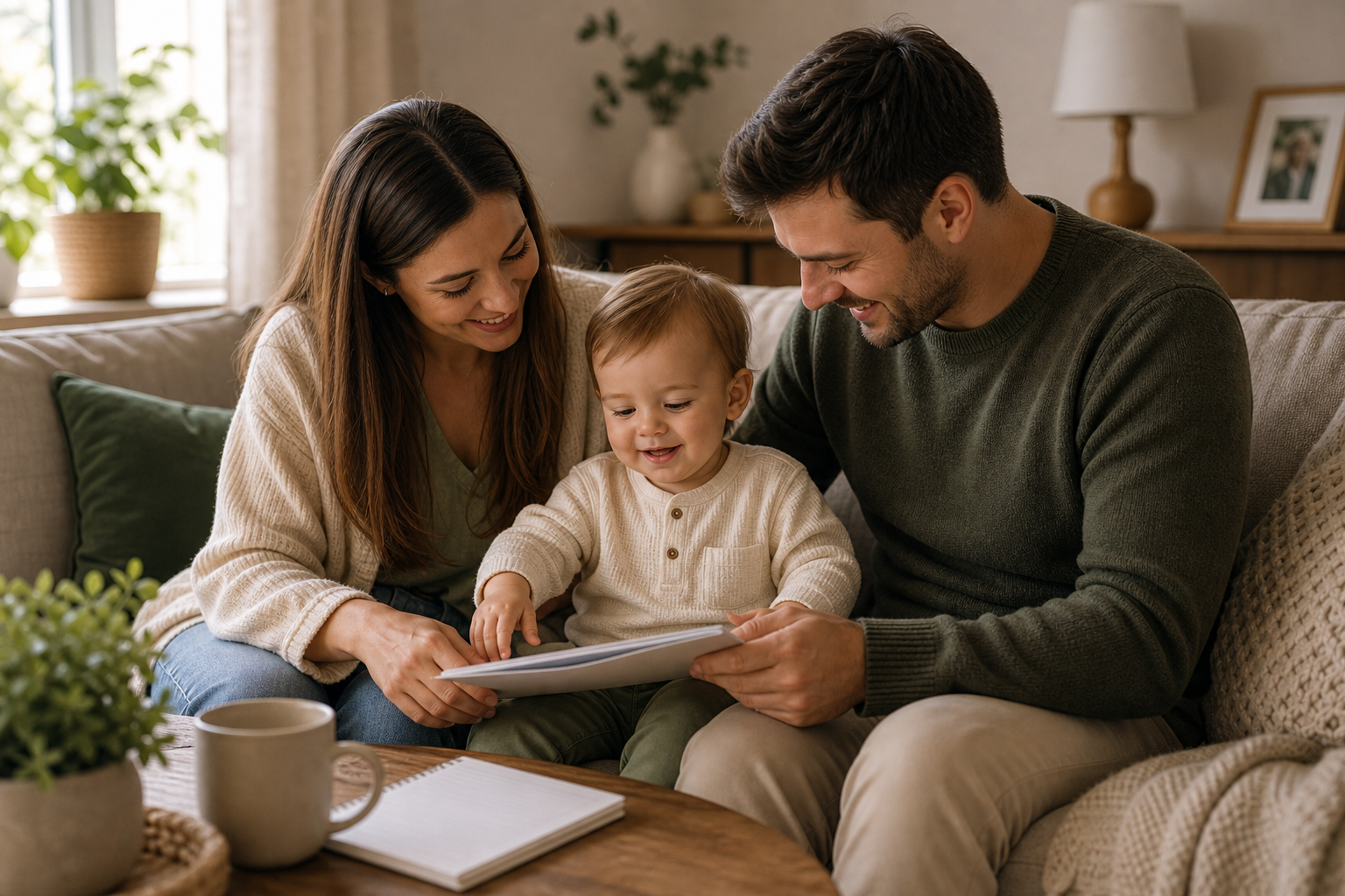 Szülő és gyermek egy online esettanulmányt néznek egy tableten